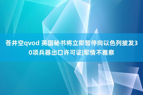 苍井空qvod 英国秘书将立即暂停向以色列披发30项兵器出口许可证|军情不雅察