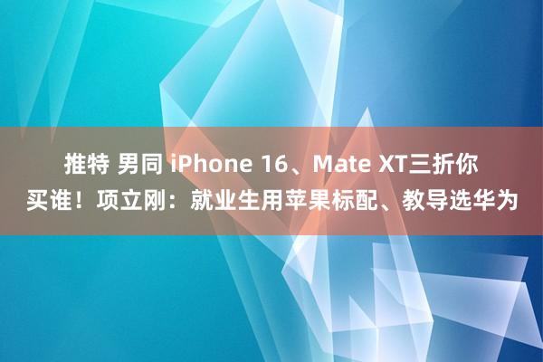 推特 男同 iPhone 16、Mate XT三折你买谁！项立刚：就业生用苹果标配、教导选华为