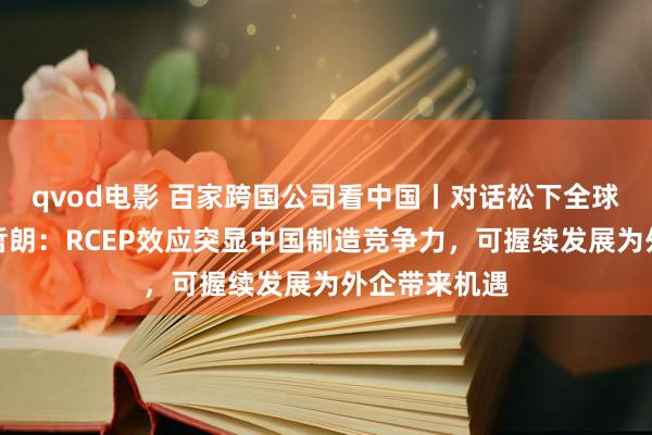 qvod电影 百家跨国公司看中国丨对话松下全球副总裁本间哲朗：RCEP效应突显中国制造竞争力，可握续发展为外企带来机遇