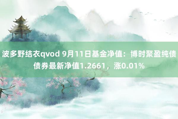 波多野结衣qvod 9月11日基金净值：博时聚盈纯债债券最新净值1.2661，涨0.01%