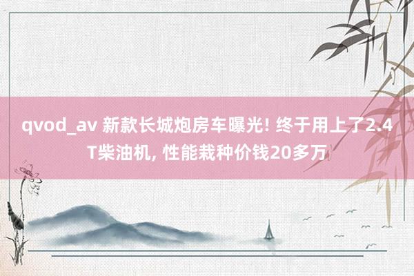 qvod_av 新款长城炮房车曝光! 终于用上了2.4T柴油机， 性能栽种价钱20多万