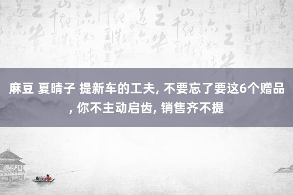 麻豆 夏晴子 提新车的工夫， 不要忘了要这6个赠品， 你不主动启齿， 销售齐不提