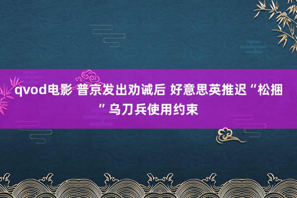 qvod电影 普京发出劝诫后 好意思英推迟“松捆”乌刀兵使用约束