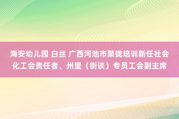 海安幼儿园 白丝 广西河池市聚拢培训新任社会化工会责任者、州里（街谈）专员工会副主席