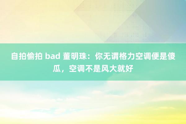 自拍偷拍 bad 董明珠：你无谓格力空调便是傻瓜，空调不是风大就好