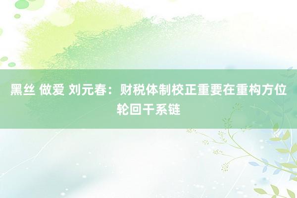 黑丝 做爱 刘元春：财税体制校正重要在重构方位轮回干系链