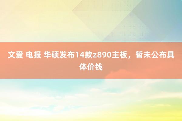 文爱 电报 华硕发布14款z890主板，暂未公布具体价钱