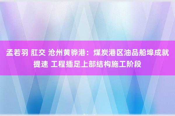 孟若羽 肛交 沧州黄骅港：煤炭港区油品船埠成就提速 工程插足上部结构施工阶段