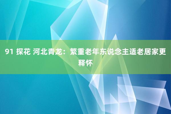 91 探花 河北青龙：繁重老年东说念主适老居家更释怀