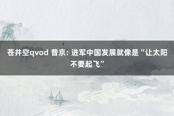 苍井空qvod 普京: 进军中国发展就像是“让太阳不要起飞”