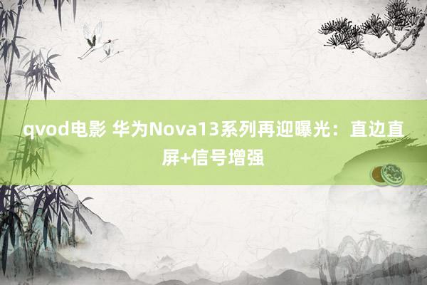 qvod电影 华为Nova13系列再迎曝光：直边直屏+信号增强