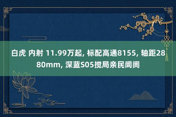 白虎 内射 11.99万起， 标配高通8155， 轴距2880mm， 深蓝S05搅局亲民阛阓