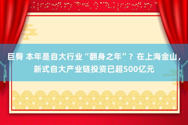 巨臀 本年是自大行业“翻身之年”？在上海金山，新式自大产业链投资已超500亿元