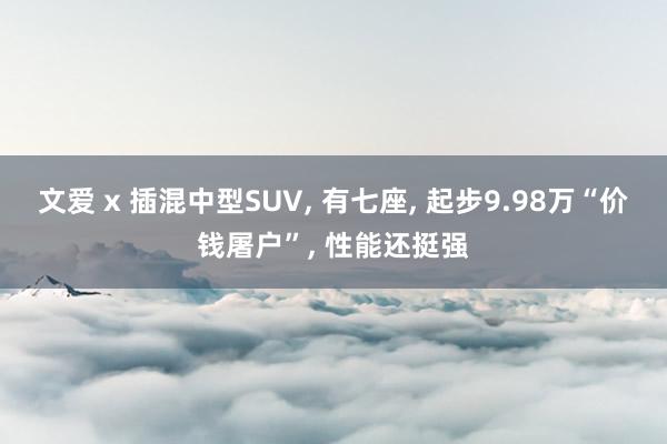 文爱 x 插混中型SUV， 有七座， 起步9.98万“价钱屠户”， 性能还挺强