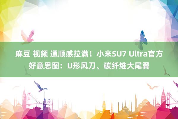 麻豆 视频 通顺感拉满！小米SU7 Ultra官方好意思图：U形风刀、碳纤维大尾翼