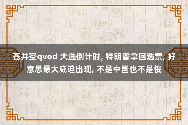 苍井空qvod 大选倒计时， 特朗普拿回选票， 好意思最大威迫出现， 不是中国也不是俄