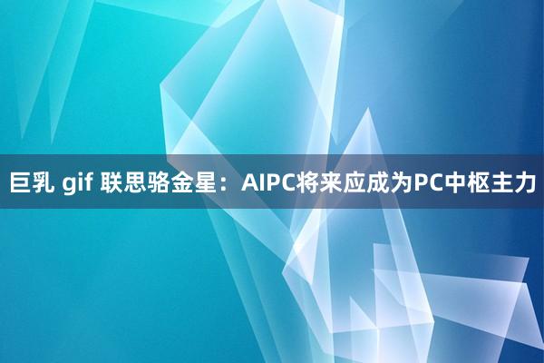 巨乳 gif 联思骆金星：AIPC将来应成为PC中枢主力