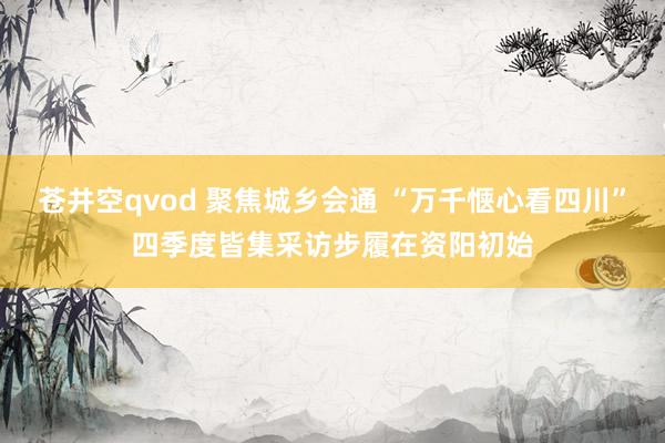 苍井空qvod 聚焦城乡会通 “万千惬心看四川”四季度皆集采访步履在资阳初始