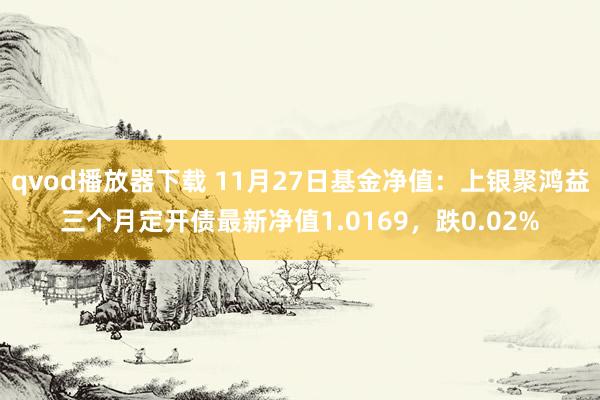 qvod播放器下载 11月27日基金净值：上银聚鸿益三个月定开债最新净值1.0169，跌0.02%