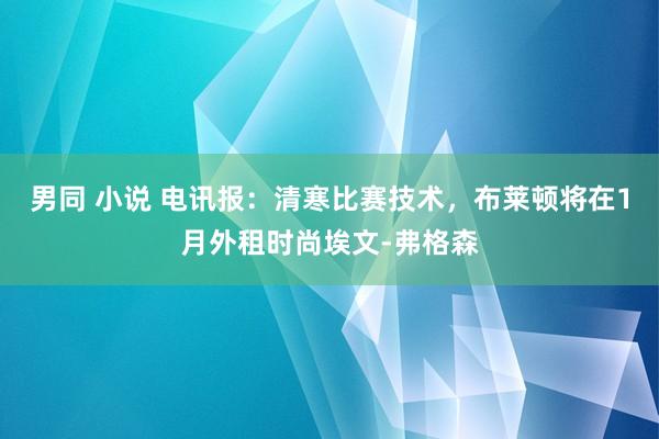 男同 小说 电讯报：清寒比赛技术，布莱顿将在1月外租时尚埃文-弗格森