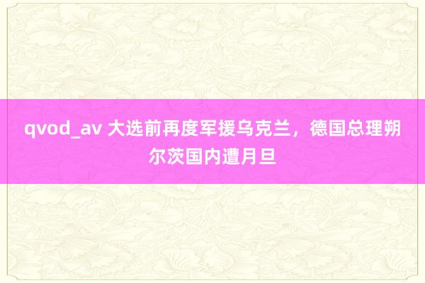 qvod_av 大选前再度军援乌克兰，德国总理朔尔茨国内遭月旦