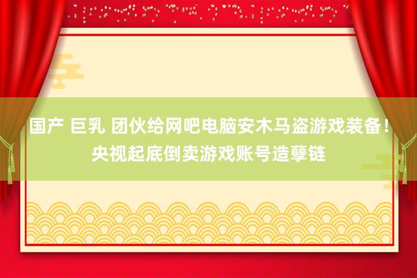 国产 巨乳 团伙给网吧电脑安木马盗游戏装备！央视起底倒卖游戏账号造孽链