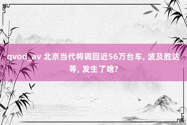 qvod_av 北京当代将调回近56万台车， 波及胜达等， 发生了啥?