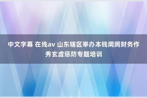 中文字幕 在线av 山东辖区举办本钱阛阓财务作秀玄虚惩防专题培训