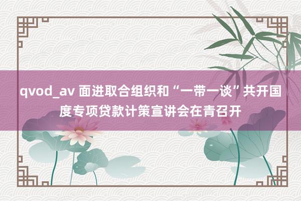 qvod_av 面进取合组织和“一带一谈”共开国度专项贷款计策宣讲会在青召开