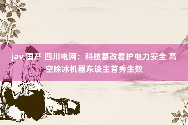 jav 国产 四川电网：科技篡改看护电力安全 高空除冰机器东谈主首秀生效