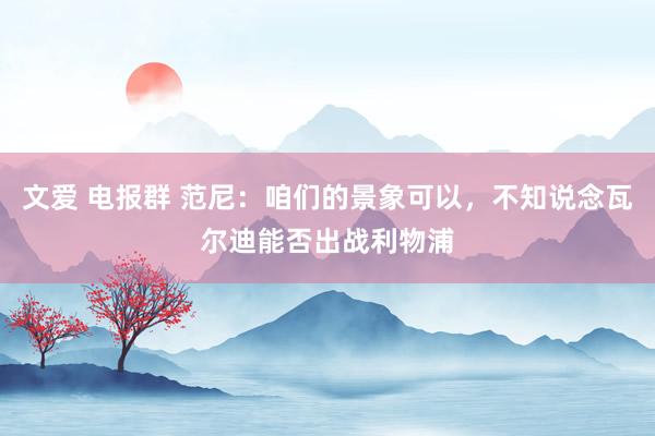 文爱 电报群 范尼：咱们的景象可以，不知说念瓦尔迪能否出战利物浦