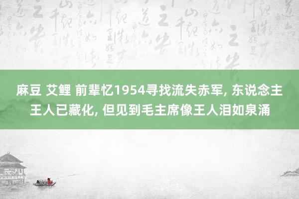 麻豆 艾鲤 前辈忆1954寻找流失赤军， 东说念主王人已藏化， 但见到毛主席像王人泪如泉涌