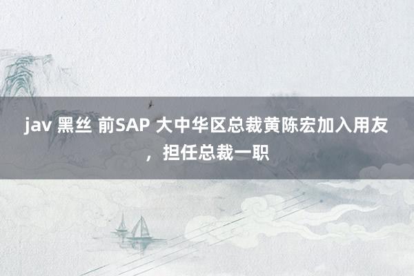 jav 黑丝 前SAP 大中华区总裁黄陈宏加入用友，担任总裁一职