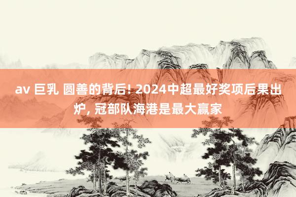 av 巨乳 圆善的背后! 2024中超最好奖项后果出炉， 冠部队海港是最大赢家