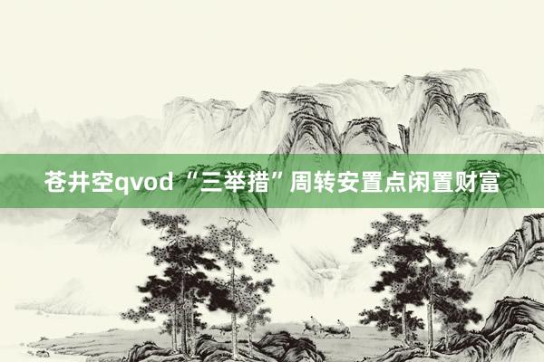 苍井空qvod “三举措”周转安置点闲置财富